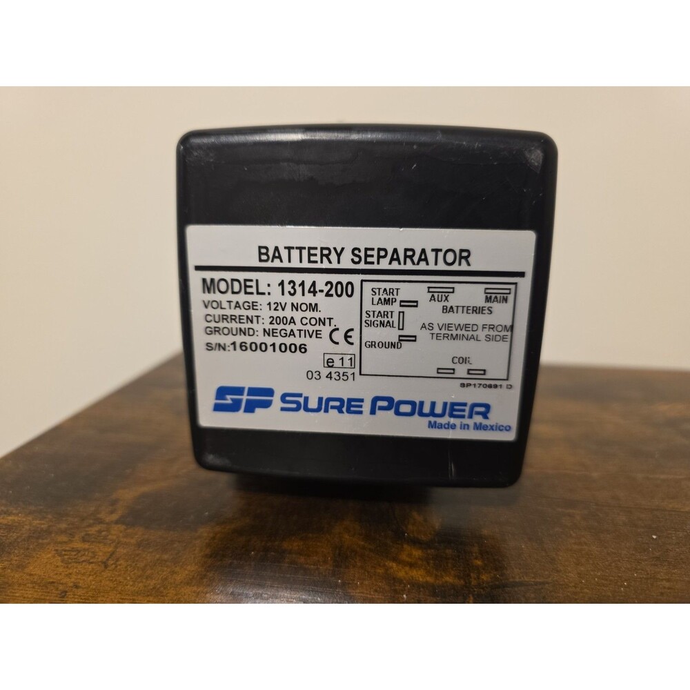 Sure Power 1314-200 Battery Separator 12V Nominal 200A Continuous Current